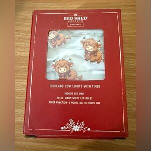 Red Shed Highland Cow String Lights